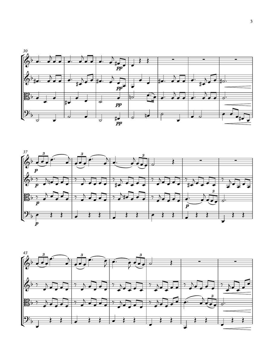 Serenade (from Schwanengesang D 957) (String quartet) String Quartet scores gallery preview page 3