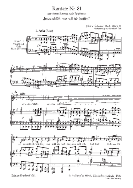 Cantata BWV 81 "Jesus schlaeft, was soll ich hoffen"