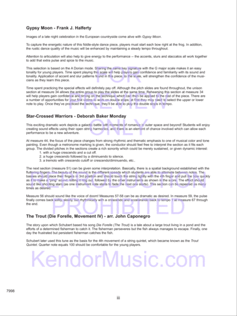 Kendor Concert Favorites, Volume 2 - 3rd Violin (Viola T.C.) Viola scores gallery preview page 5
