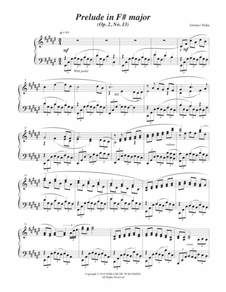 Prelude Op. 2, No. 13 in F# major image number null