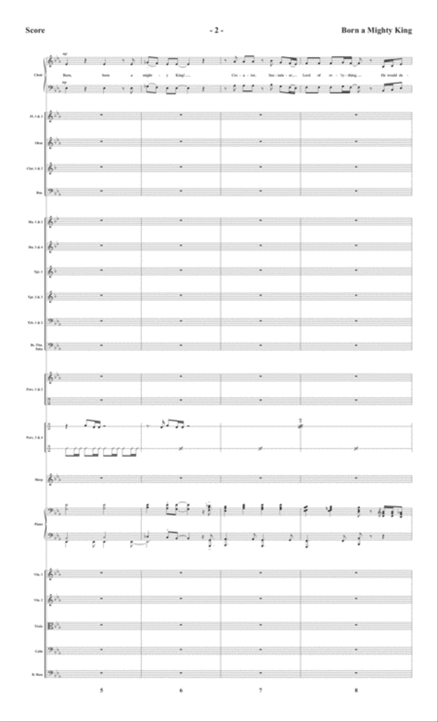 Born a Mighty King - Orchestral Score and CD with Printable Parts