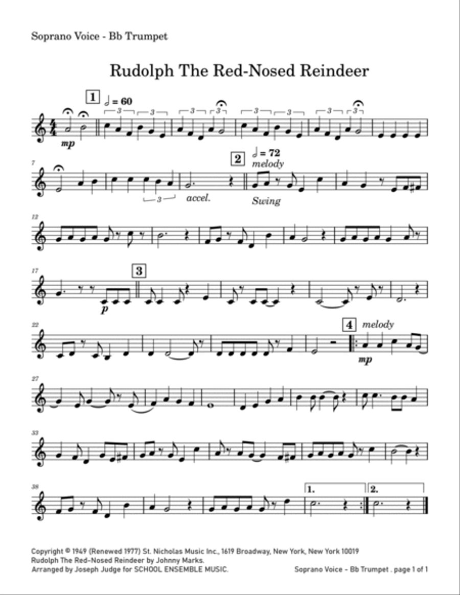 Rudolph The Red-nosed Reindeer Euphonium scores gallery preview page 5