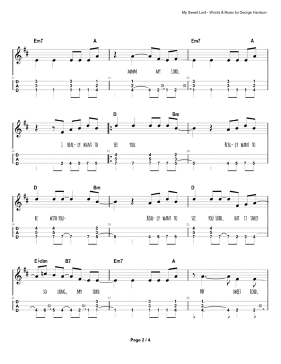 My Sweet Lord Dulcimer scores gallery preview page 3