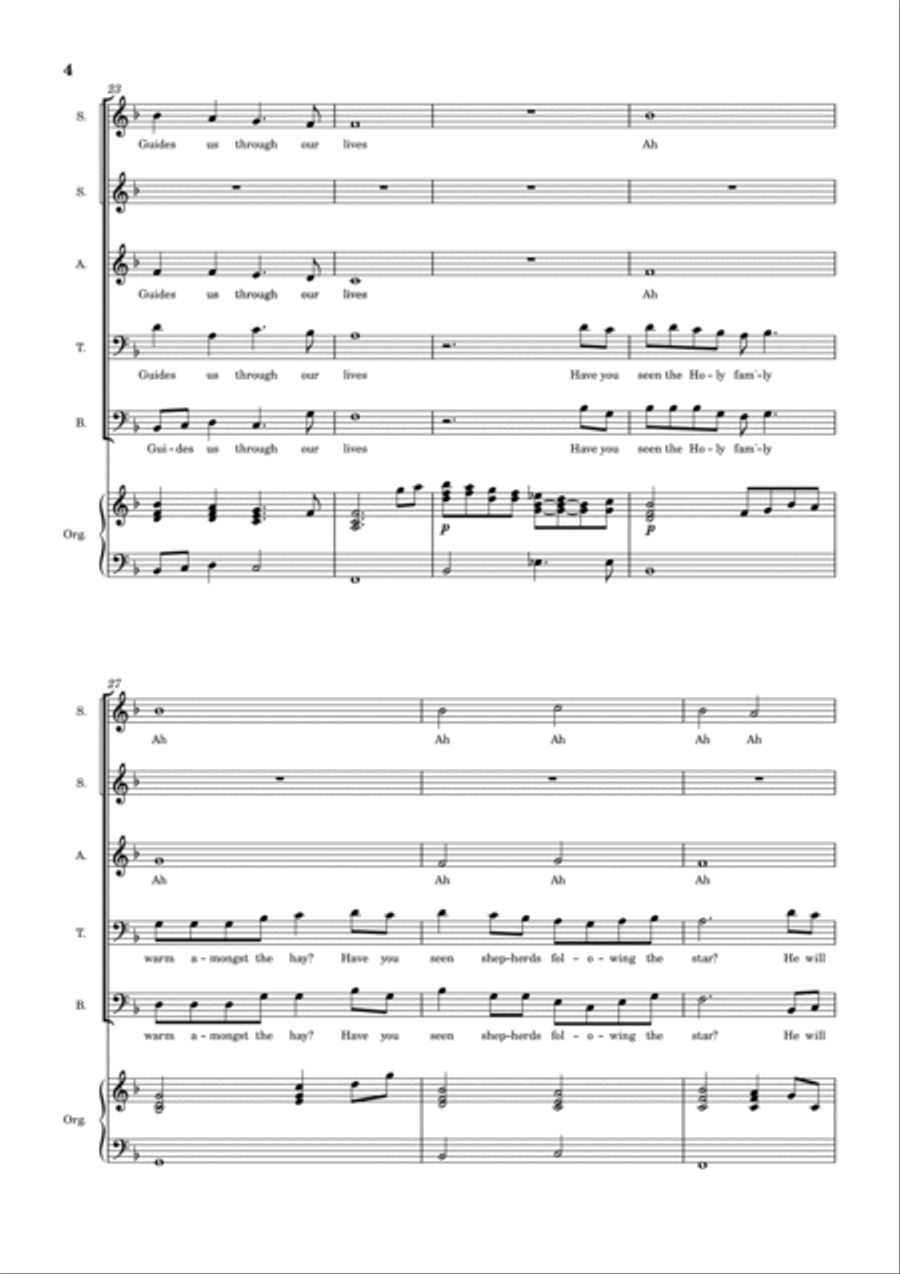 Have You Seen In the Manger? 4-Part scores gallery preview page 4