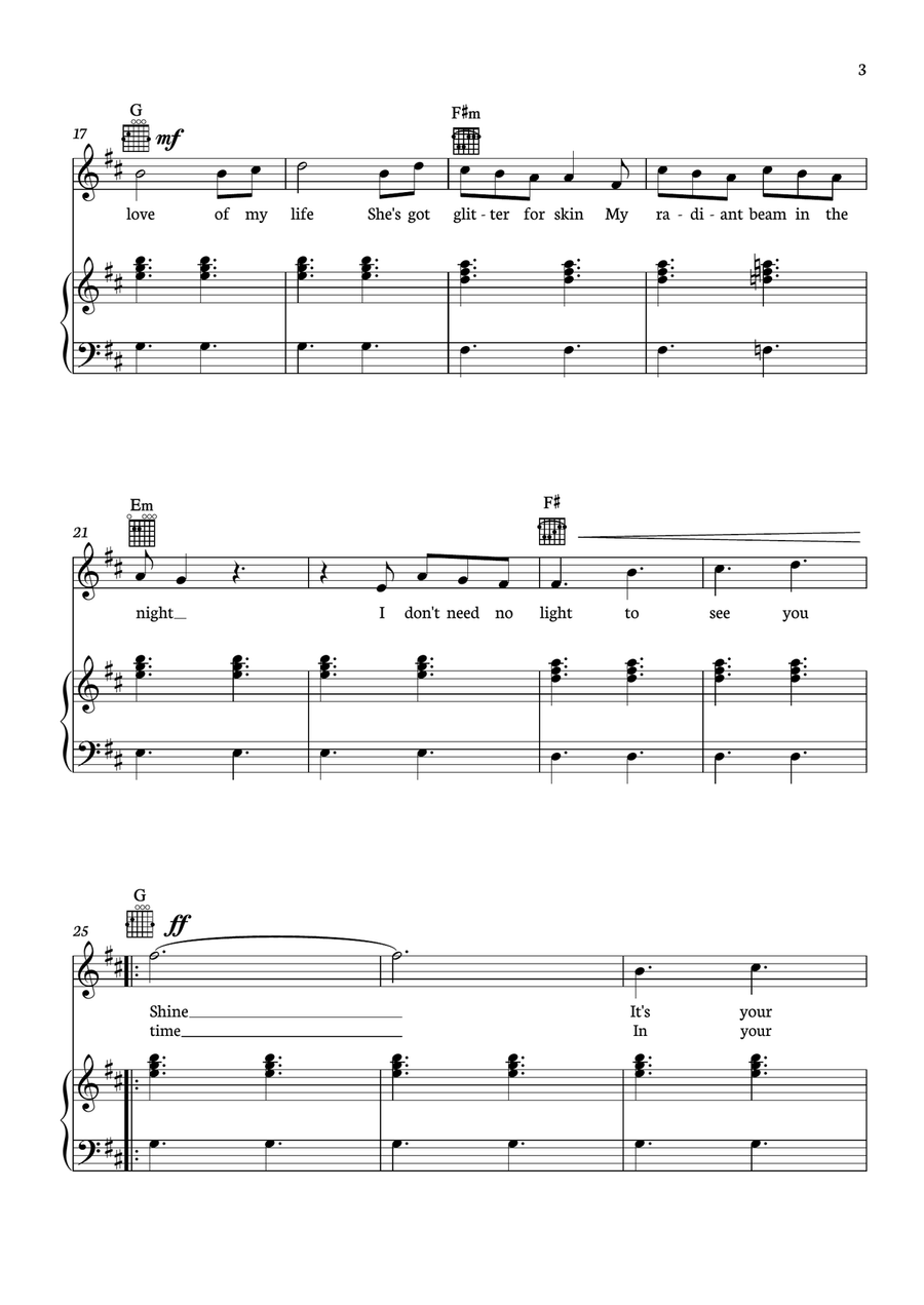 Golden Hour Piano, Vocal scores gallery preview page 3