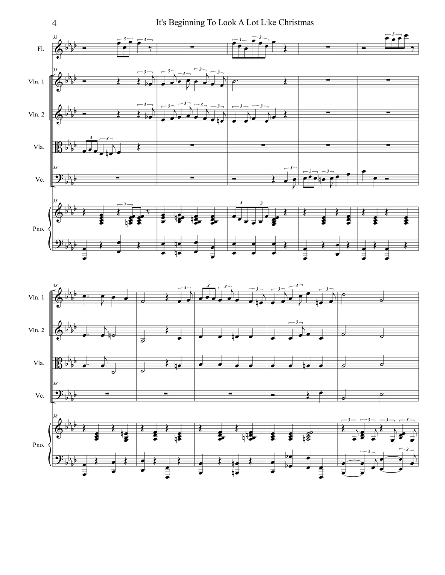 It's Beginning To Look Like Christmas String Quartet scores gallery preview page 4