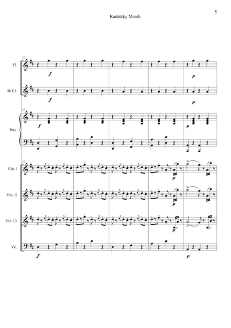 Radetzky Marsch Radetzky Marsch Orchestra scores gallery preview page 5