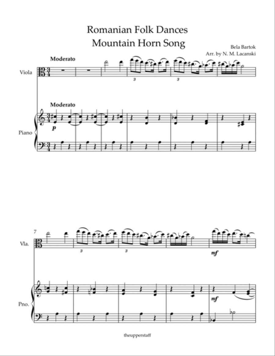 Romanian Folk Dances Mountain Horn Song Horn scores gallery preview page 2