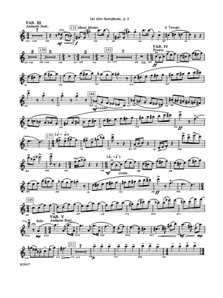 Variations on a Theme of Robert Schumann: E-flat Alto Saxophone