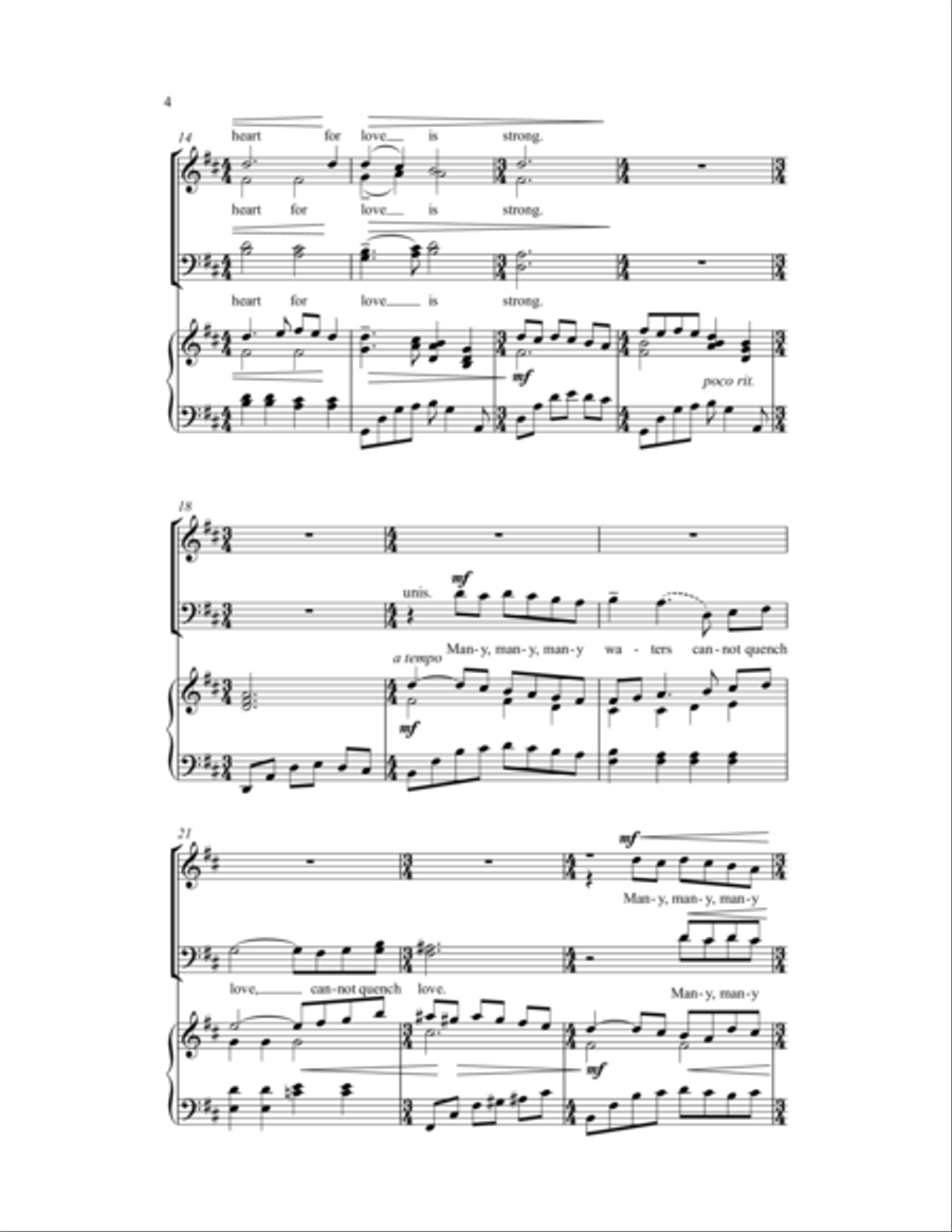 Set Me as a Seal Upon Thine Heart 4-Part scores gallery preview page 5