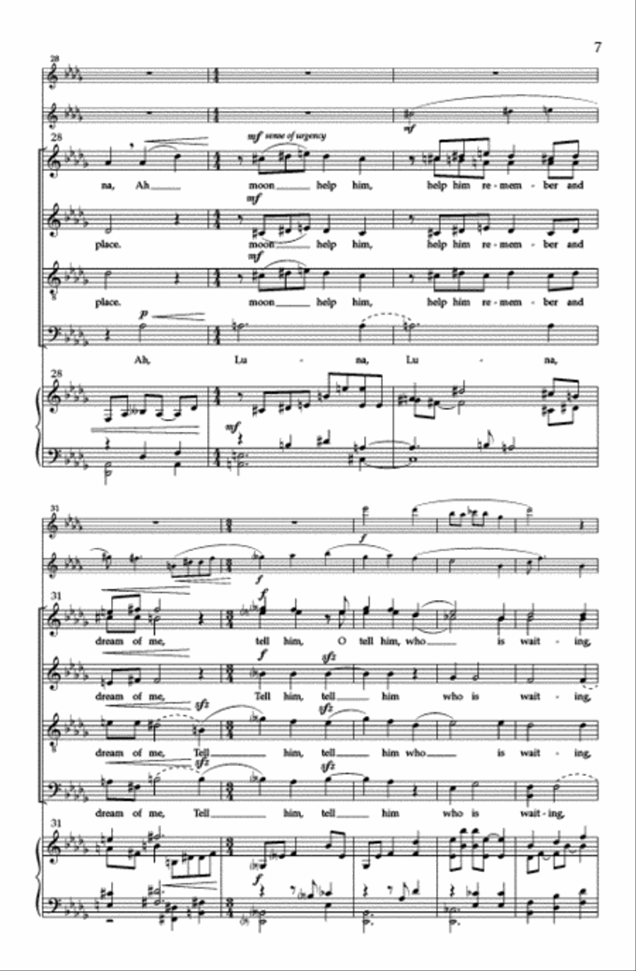 Song to the Moon (SATB divisi) Divisi scores gallery preview page 6