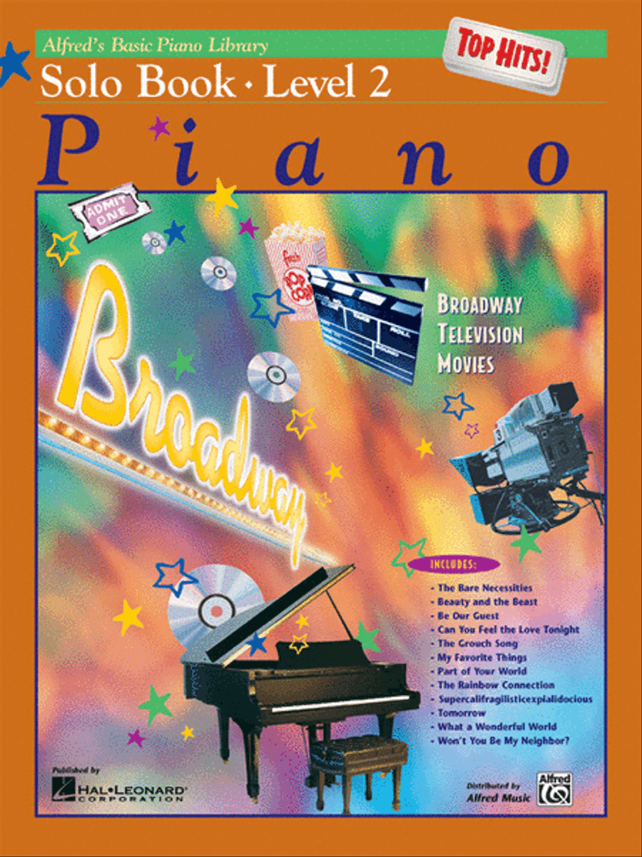 Alfred's Basic Piano Library Top Hits! Solo Book, Book 2 Piano Method scores gallery preview page 1
