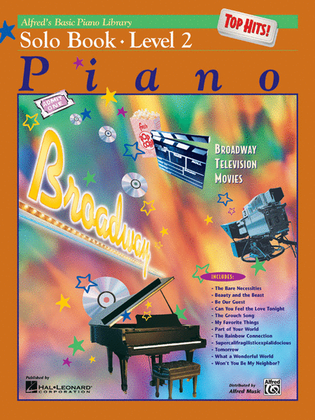Book cover for Alfred's Basic Piano Library Top Hits! Solo Book, Book 2