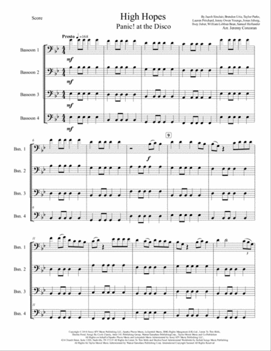 High Hopes Woodwind Quartet scores gallery preview page 2