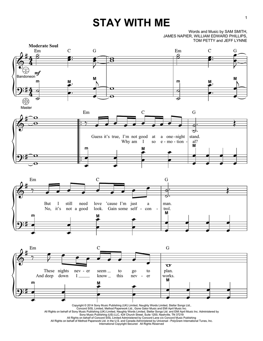 Stay With Me Piano scores gallery preview page 1
