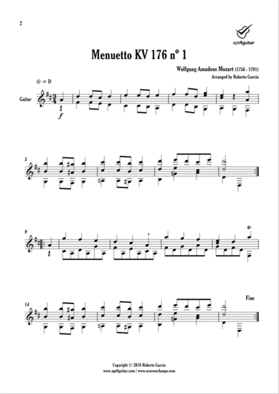 Elf Menuette Elf Menuette Acoustic Guitar scores gallery preview page 2