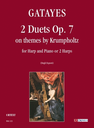 Book cover for 2 Duets Op. 7 on themes by Krumpholtz for Harp and Piano or 2 Harps