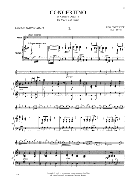 Concertino In A Minor, Opus 18