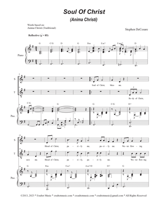 Soul of Christ (Anima Christi) (2-part choir - (Soprano and Tenor)