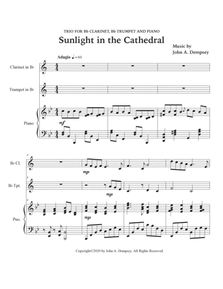 Sunlight in the Cathedral (Trio for Clarinet, Trumpet and Piano) image number null