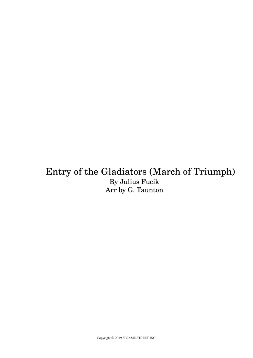Entry Of The Gladiators - Score Only