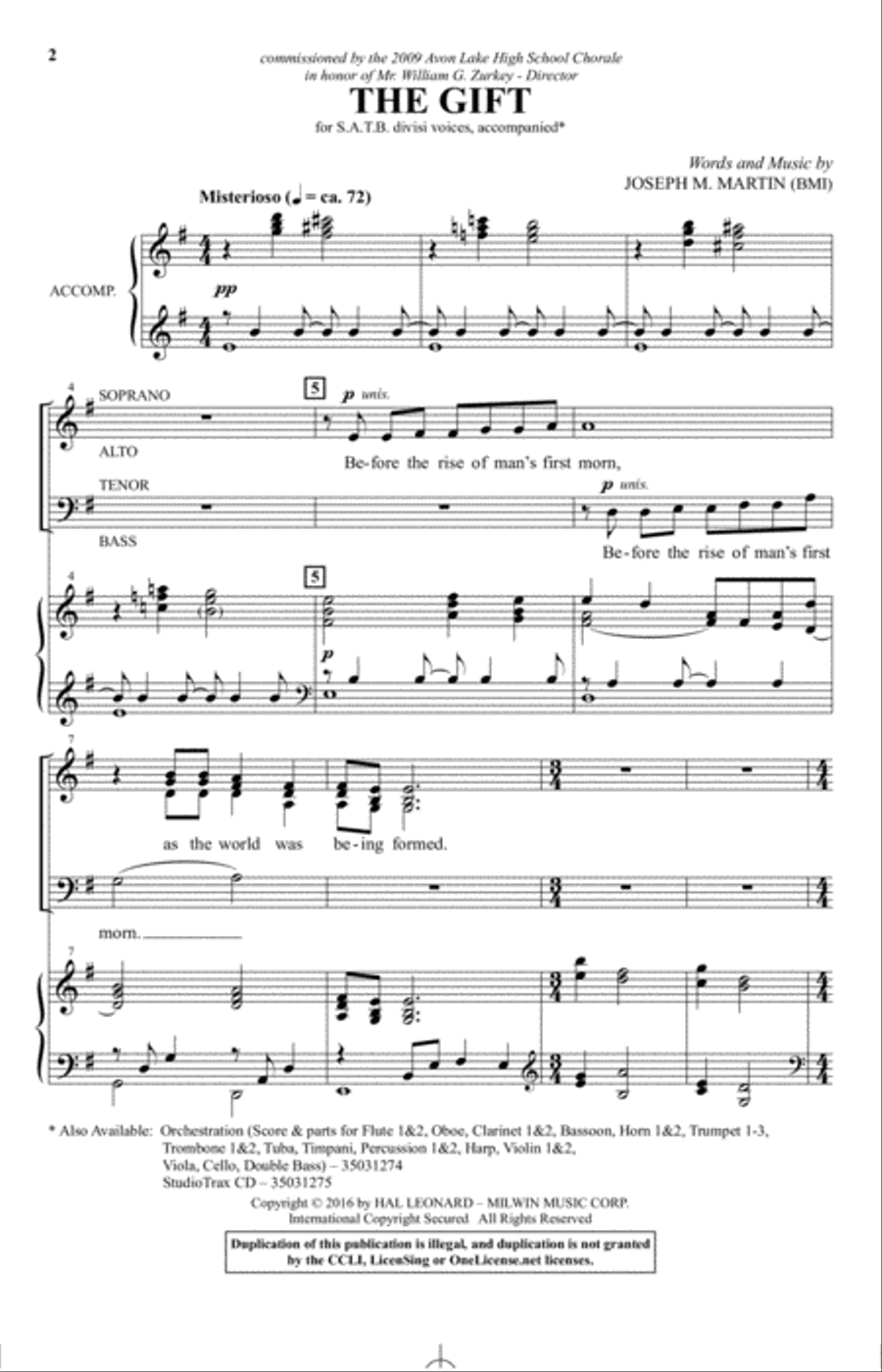 The Gift 4-Part scores gallery preview page 1