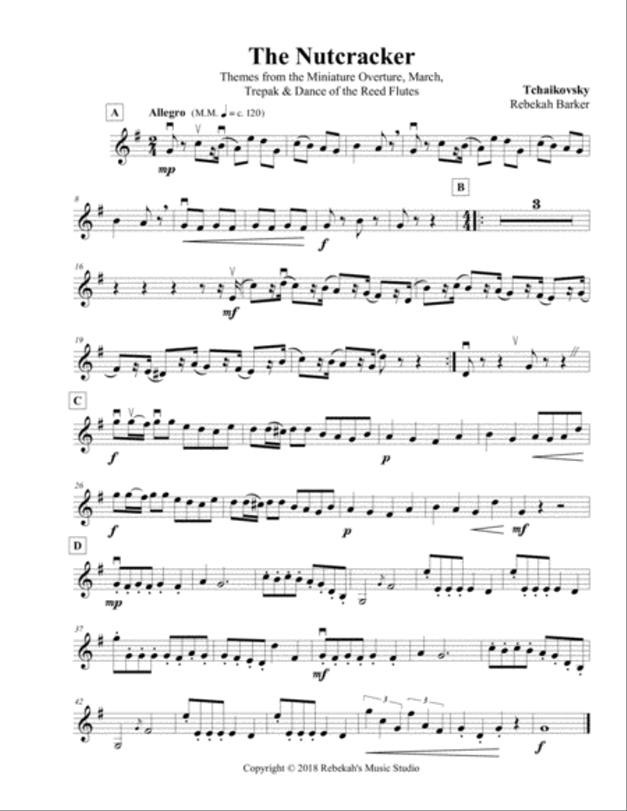 The Nutcracker - Violin solo medley The Nutcracker - Violin solo medley Violin Solo scores gallery preview page 2