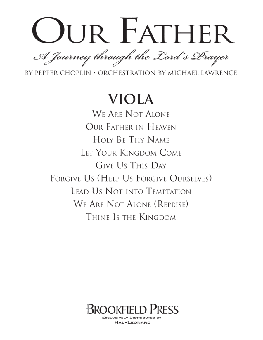 Our Father - A Journey Through The Lord's Prayer - Viola