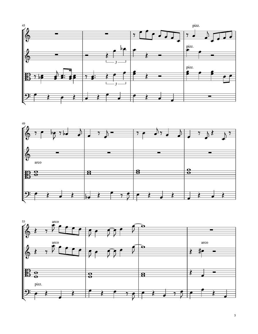 Quiet Nights Of Quiet Stars (Corcovado) String Quartet scores gallery preview page 6