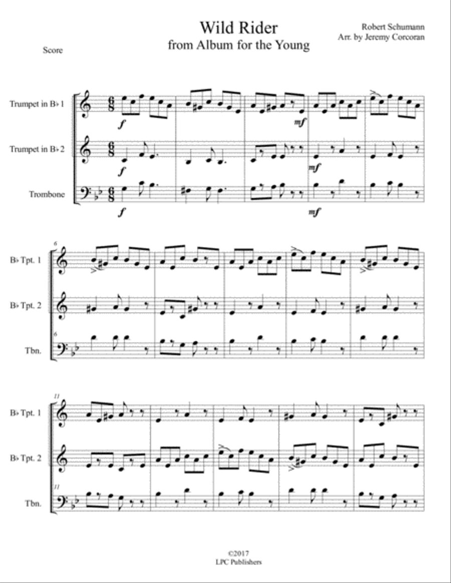 Wild Rider from Album for the Young for Brass Trio Brass Duet scores gallery preview page 2