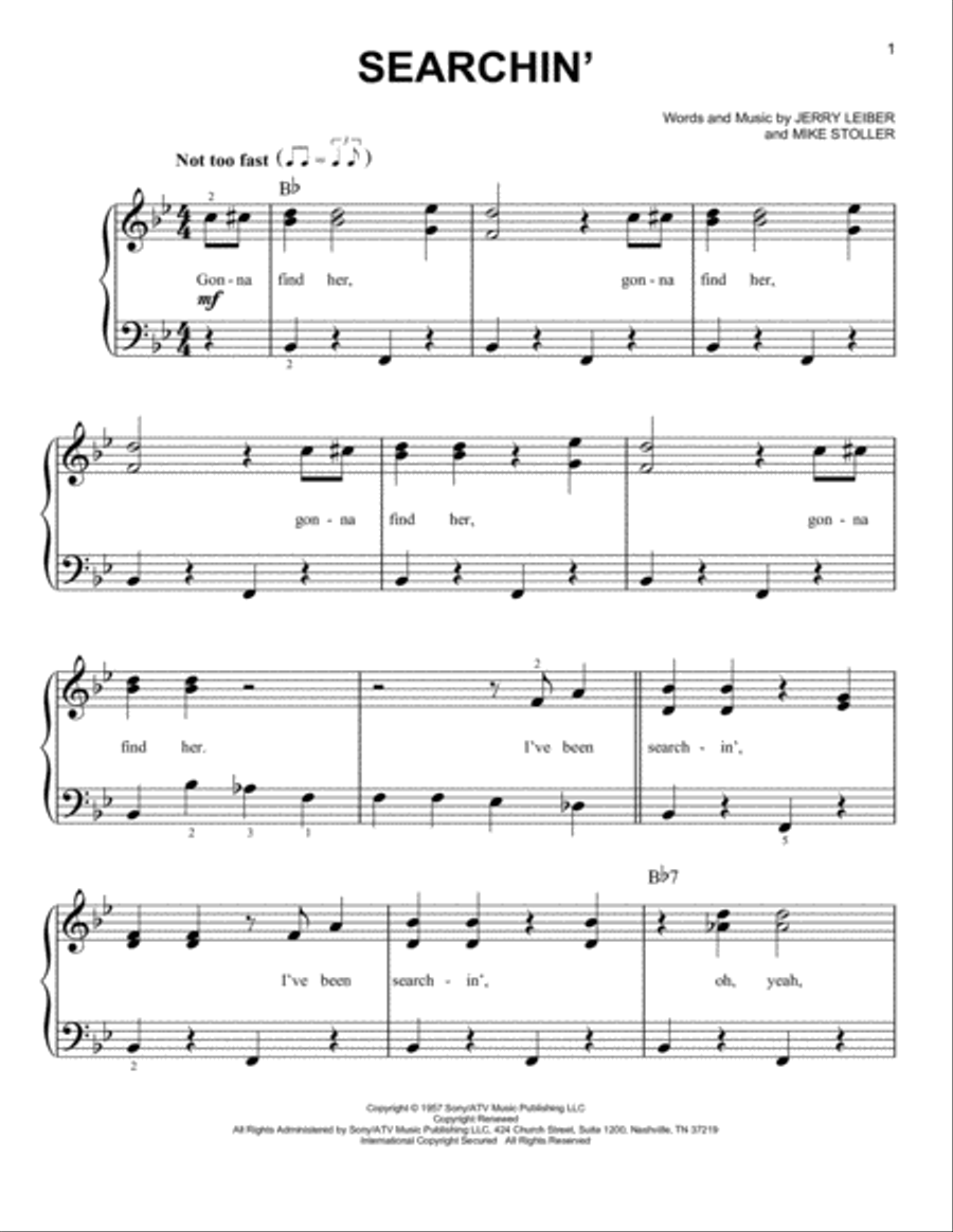 Searchin' Easy Piano scores gallery preview page 1