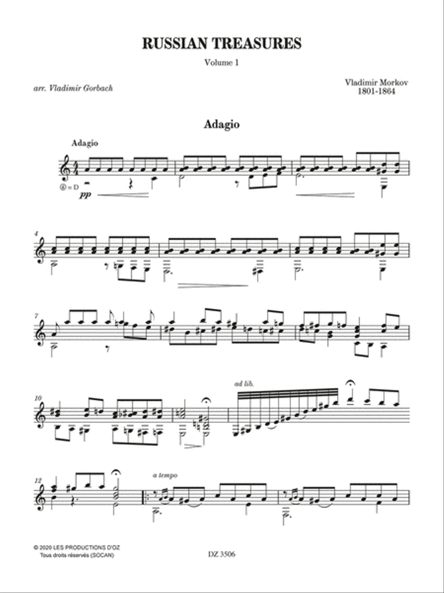 Russian Treasures, vol. 1 Classical Guitar scores gallery preview page 2