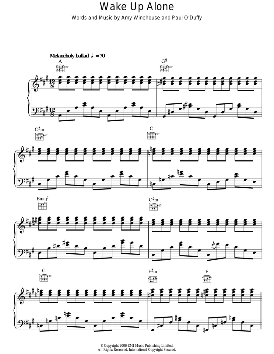 Wake Up Alone Acoustic Guitar scores gallery preview page 1
