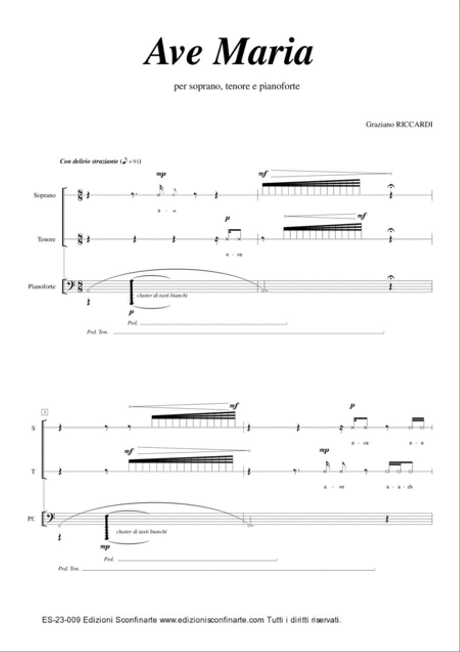 Graziano Riccardi: Ave Maria (ES-23-009) - Score Only