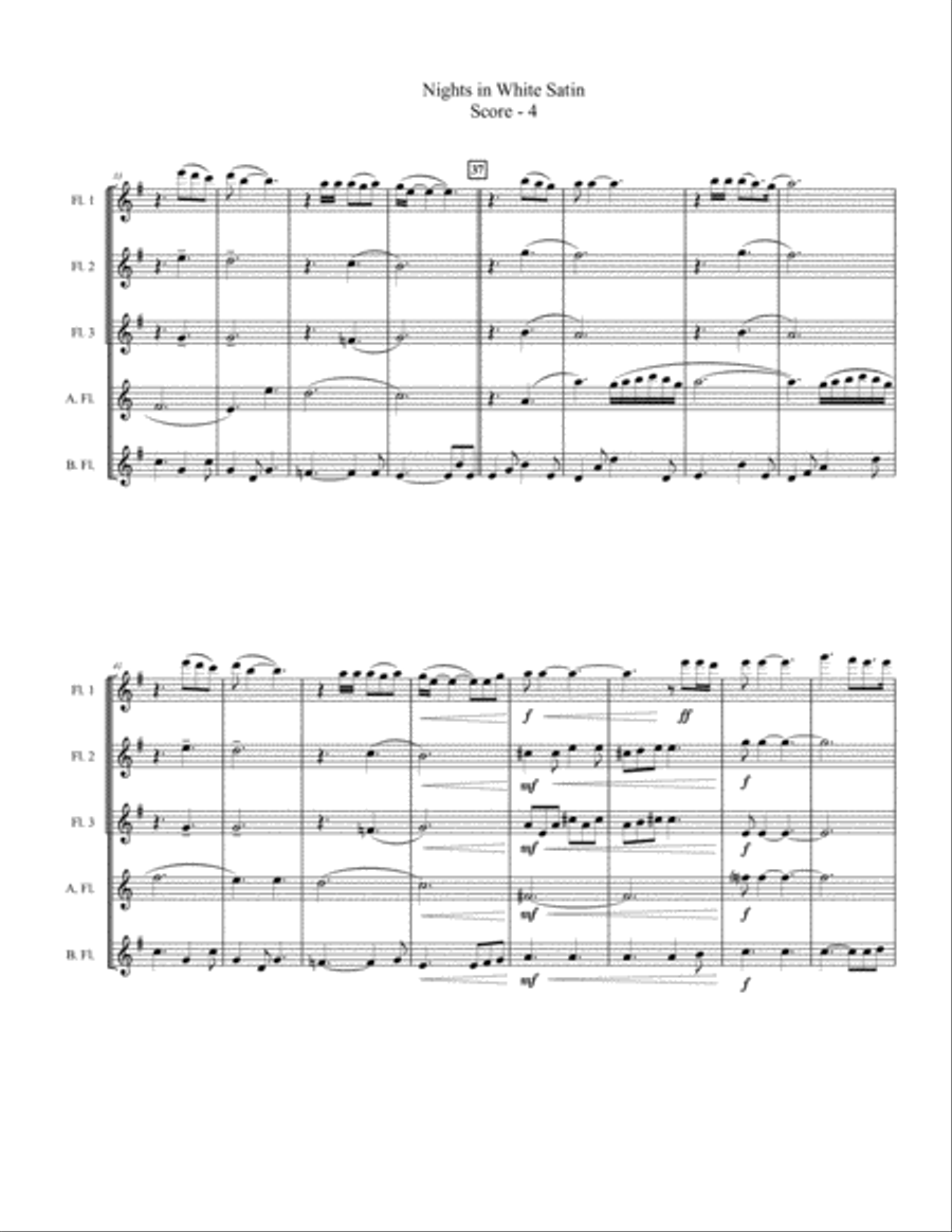Nights In White Satin Flute Choir scores gallery preview page 4