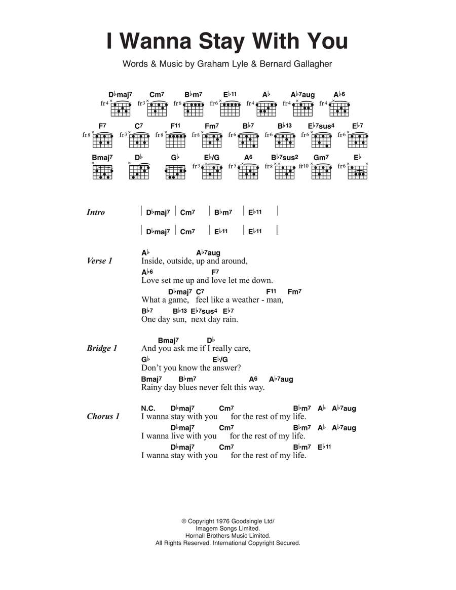 I Wanna Stay With You Acoustic Guitar scores gallery preview page 1