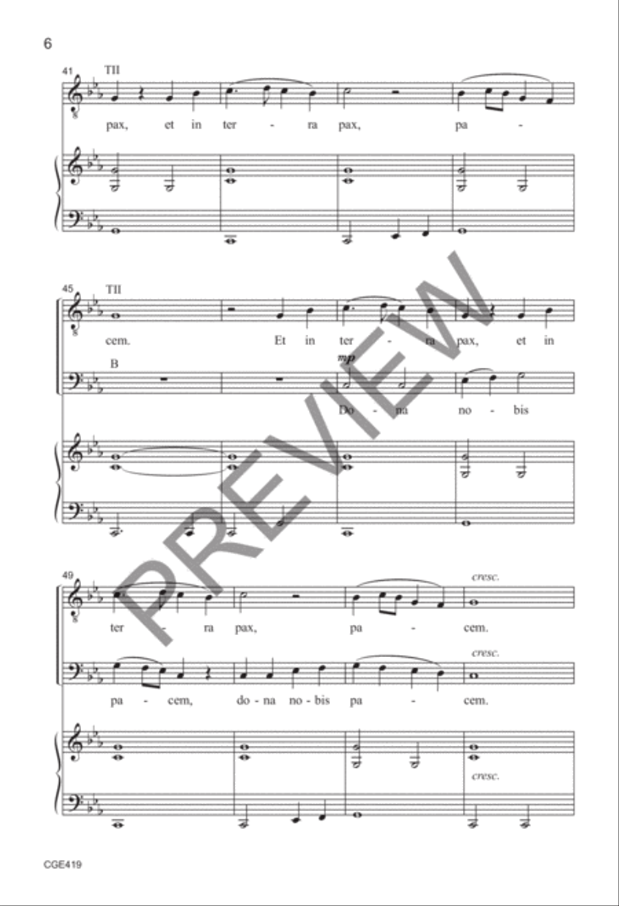 A Call for Peace (TTB opt. a capella with percussion) TTBB scores gallery preview page 6