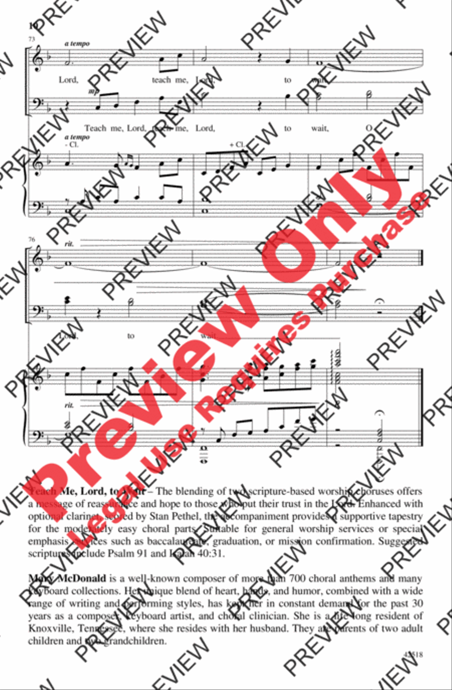 Teach Me, Lord, to Wait 4-Part scores gallery preview page 10