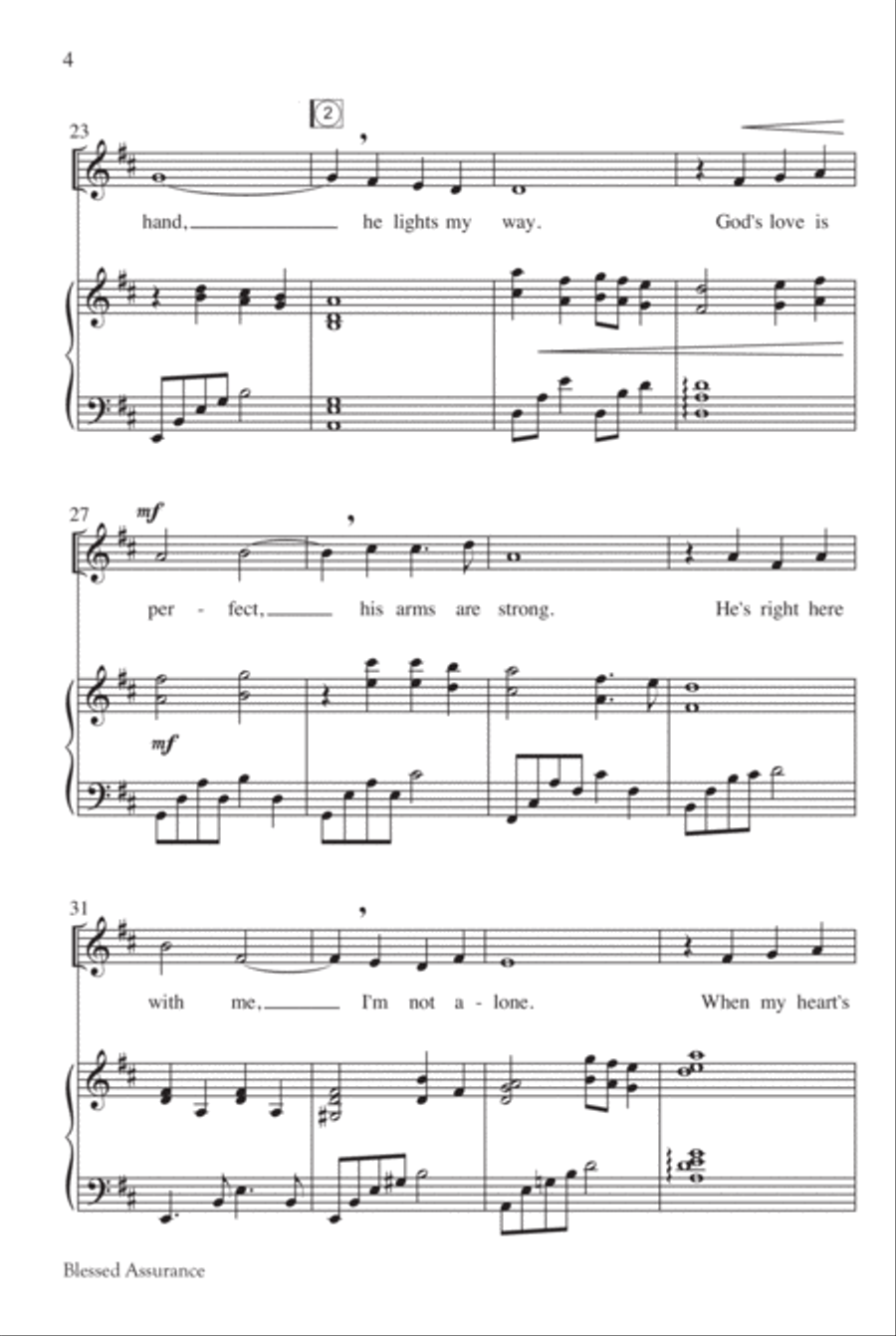 Blessed Assurance Blessed Assurance Unison Choir scores gallery preview page 4
