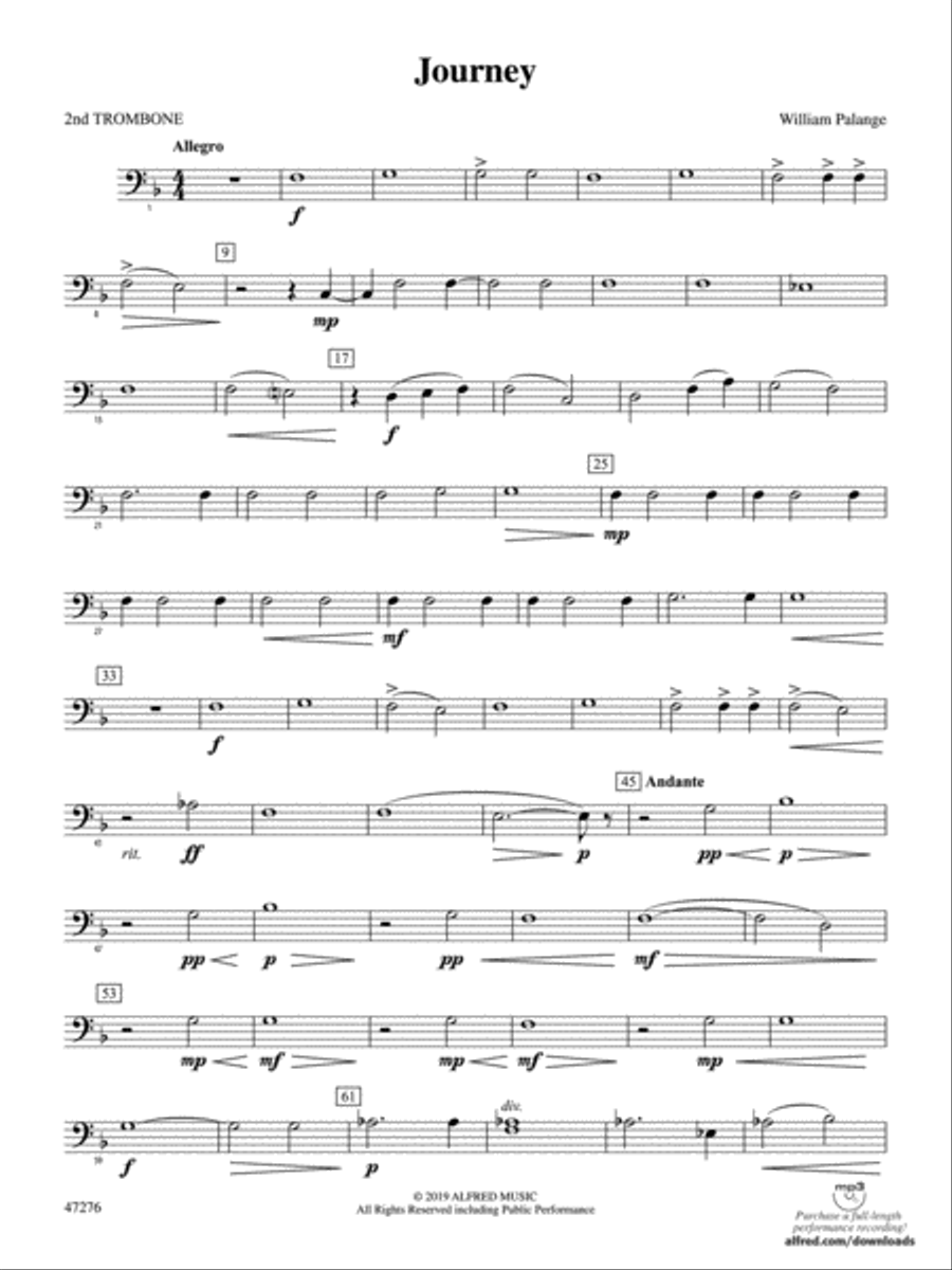 Journey: 2nd Trombone Concert Band scores gallery preview page 1