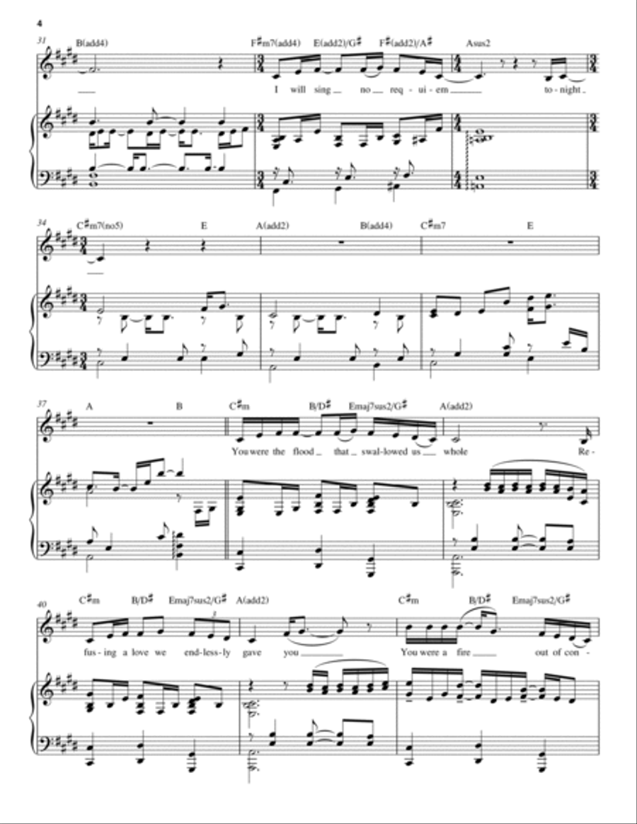 Requiem (Solo Version) (from Dear Evan Hansen) Voice scores gallery preview page 4