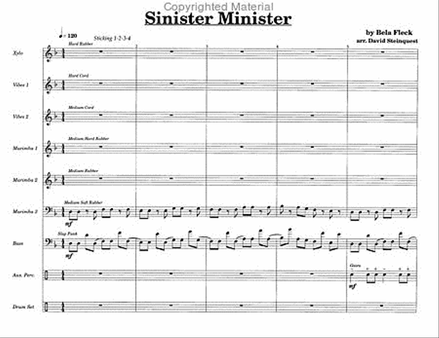 Sinister Minister, The Percussion Ensemble scores gallery preview page 2