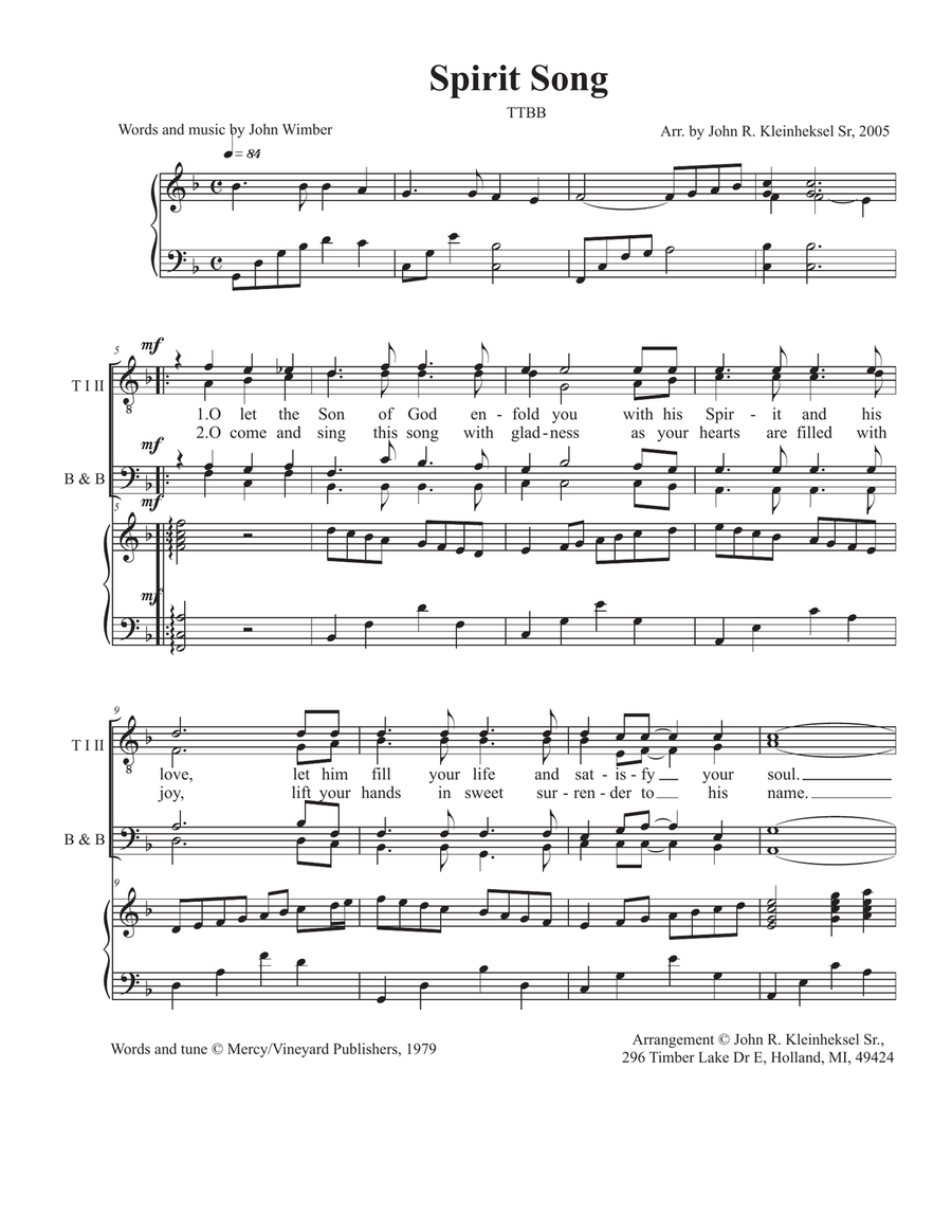 Spirit Song TTBB scores gallery preview page 1