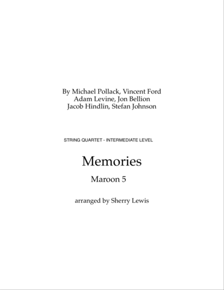 Memories String Quartet scores gallery preview page 2