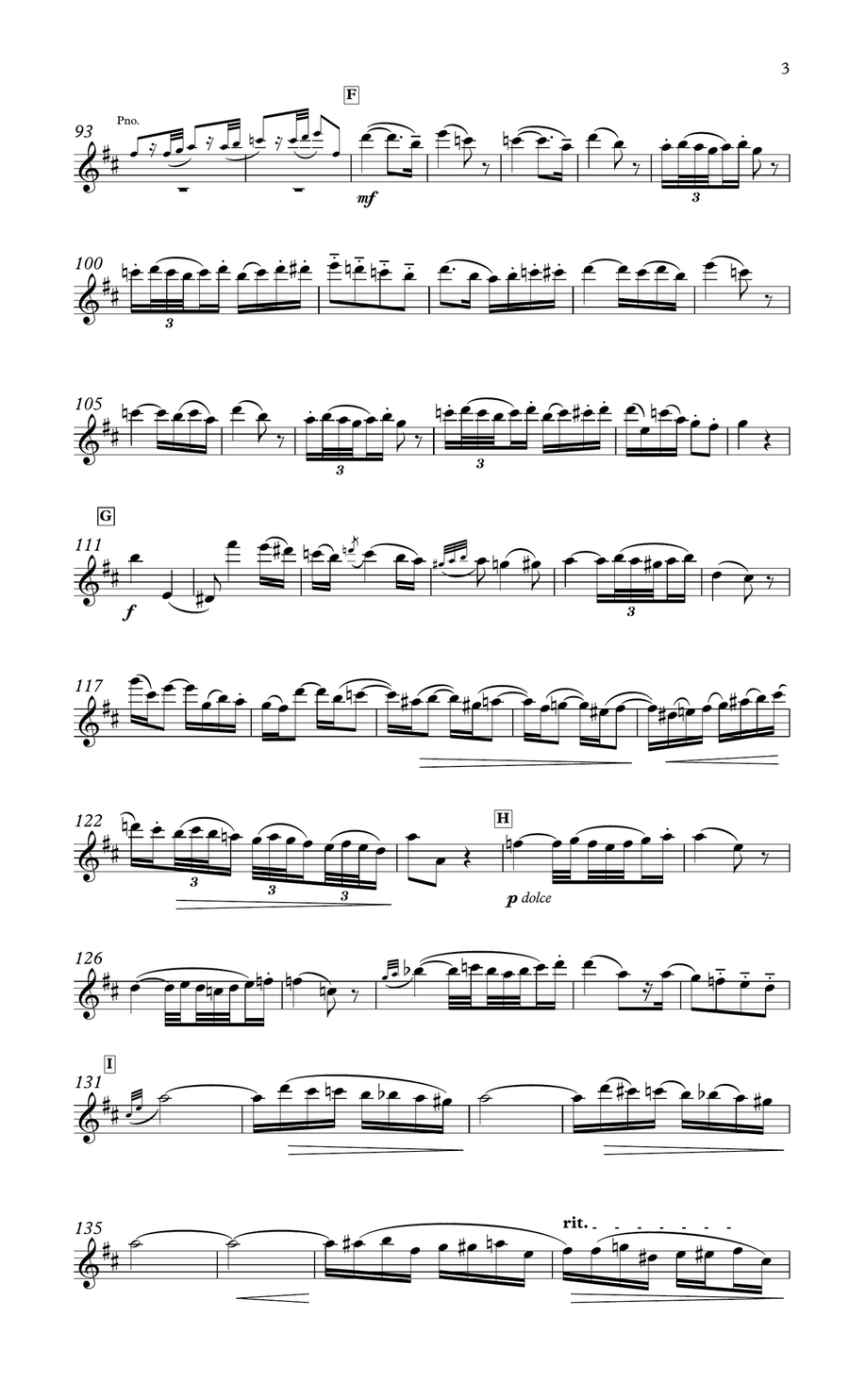 Mozart Rondo in D for flute & piano Flute Solo scores gallery preview page 4