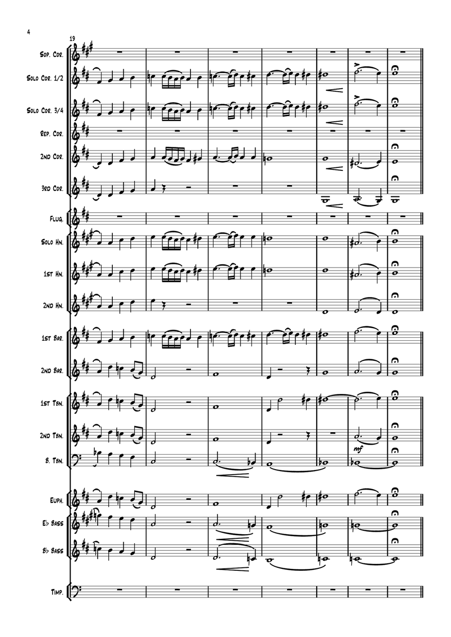 Haydn Symphony 104 Movement 2 for brass band Brass Band scores gallery preview page 4