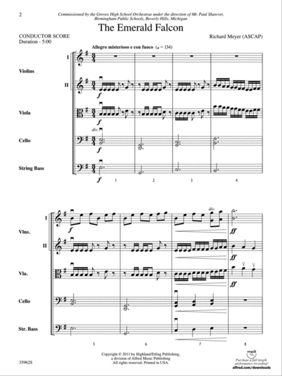 The Emerald Falcon String Orchestra scores gallery preview page 2