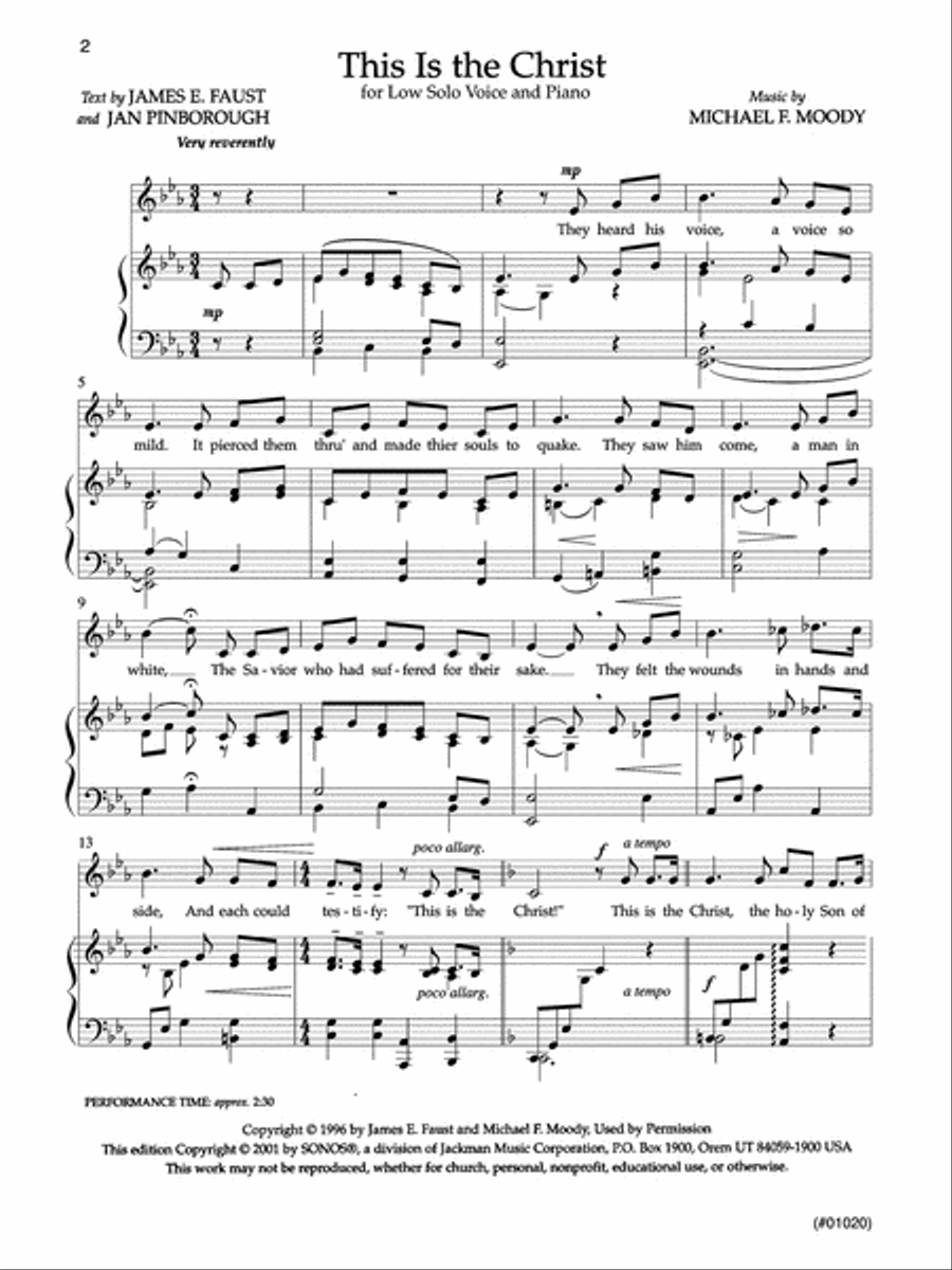This Is the Christ - Vocal Solo Low Voice Solo scores gallery preview page 2