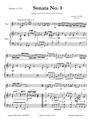 Book cover for Vivaldi: Sonata No. 1 for Harp & Piano