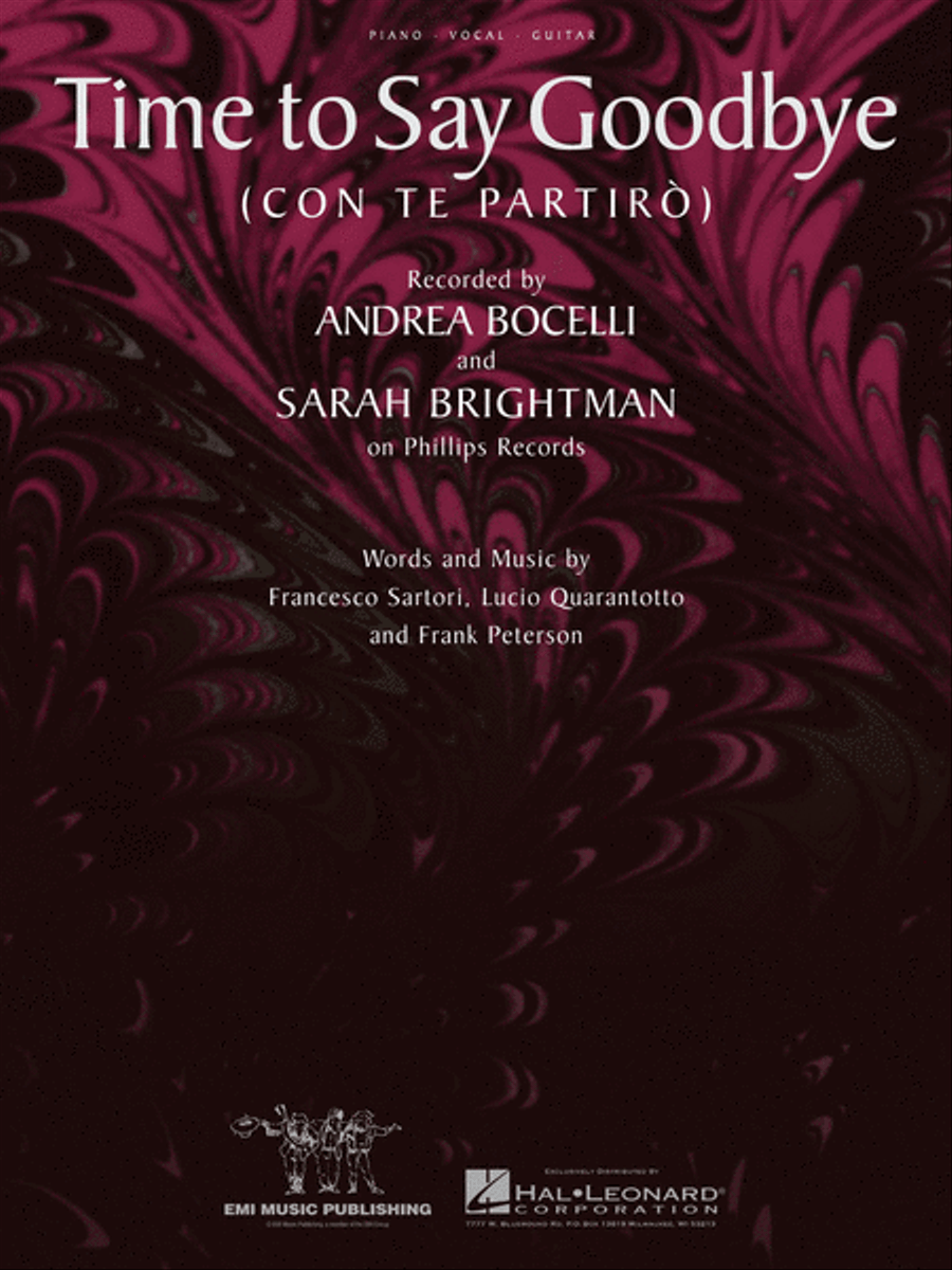 Time to Say Goodbye Piano, Vocal, Guitar scores gallery preview page 1
